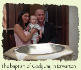 The baptism of Cody Jay in Erwarton